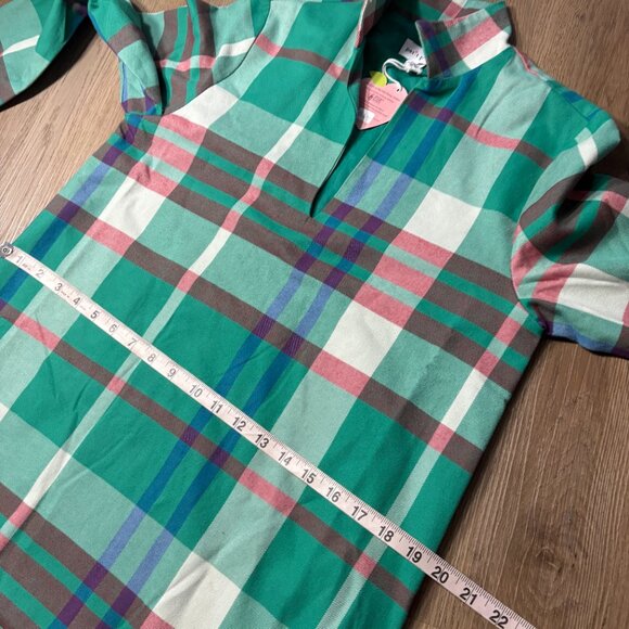 NWT Petit Peony Kate Caftan in Kensington Plaid M medium green dress maxi - Picture 9 of 11